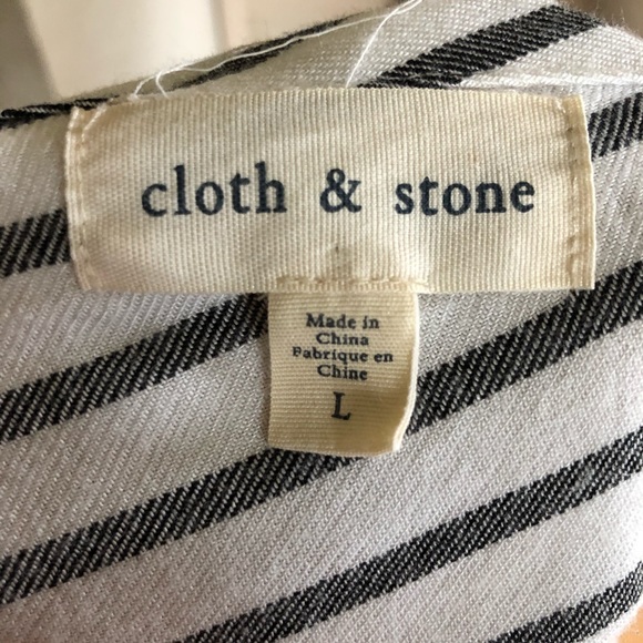 Cloth & Stone Stripe Button Back Top W/ Fringe Hem - Picture 7 of 8